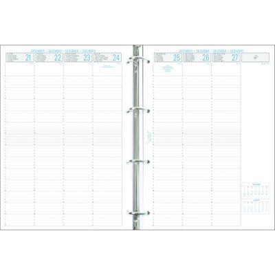 Exacompta Exatime 29 - Recharge pour organiseur - 1 semaine sur 2 pages 1/4H - 21 x 29,7 cm