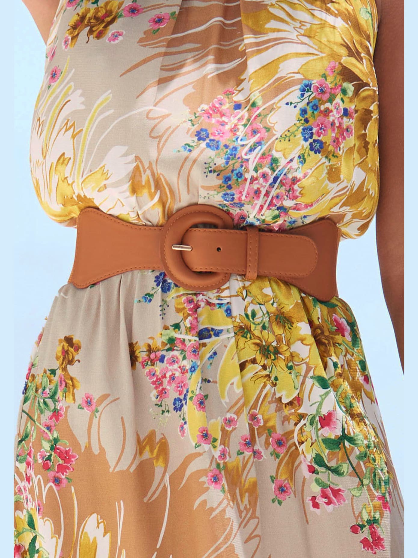 Ceinture élastique avec boucle ton sur ton