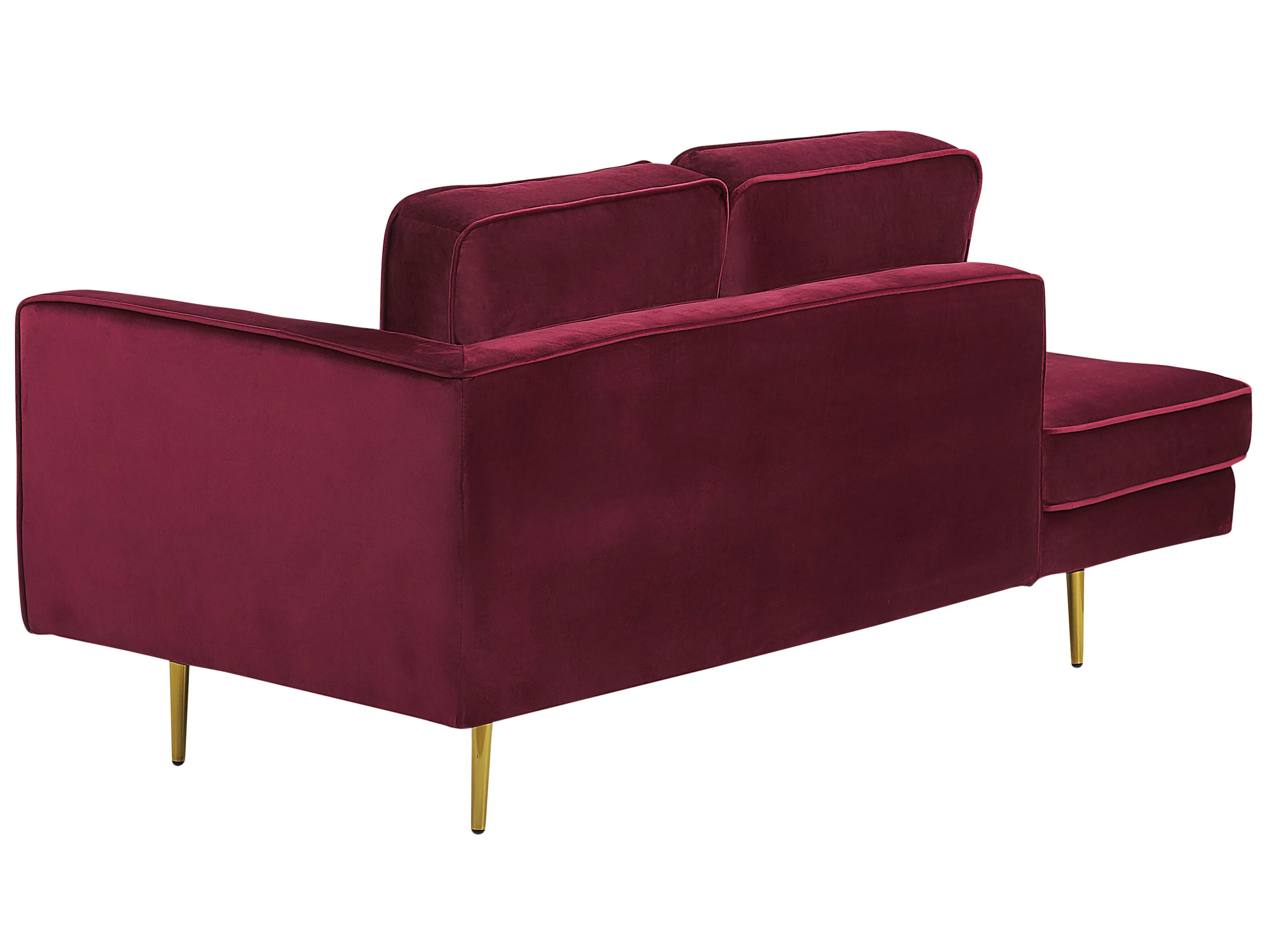 Rechtszijdige chaise longue MIRAMAS Fluweel Donkerrood