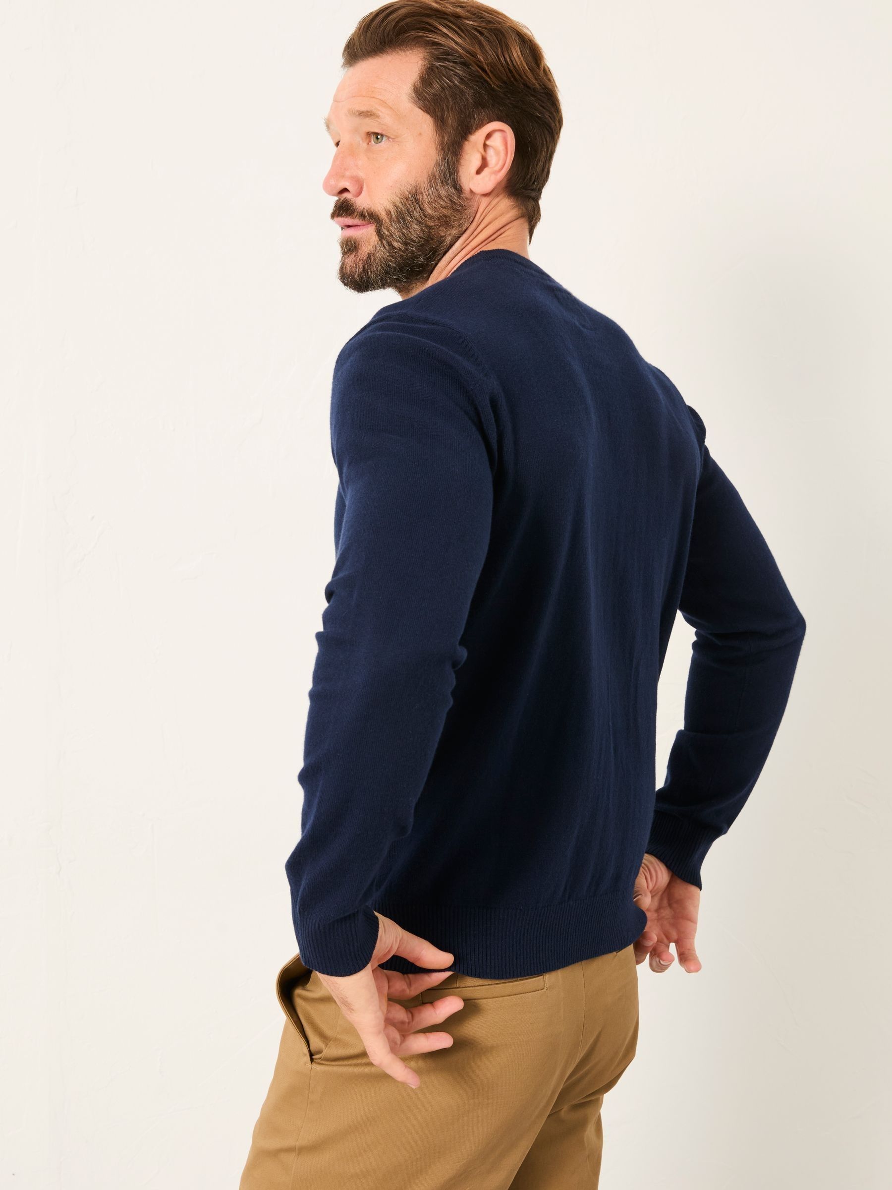Marineblauw - FatFace Crew Neck Knitted Jumper