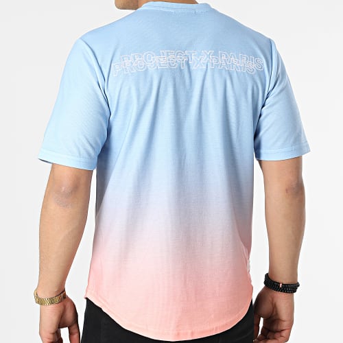 Tee Shirt Oversize 2210203 Bleu Clair Saumon Dégradé