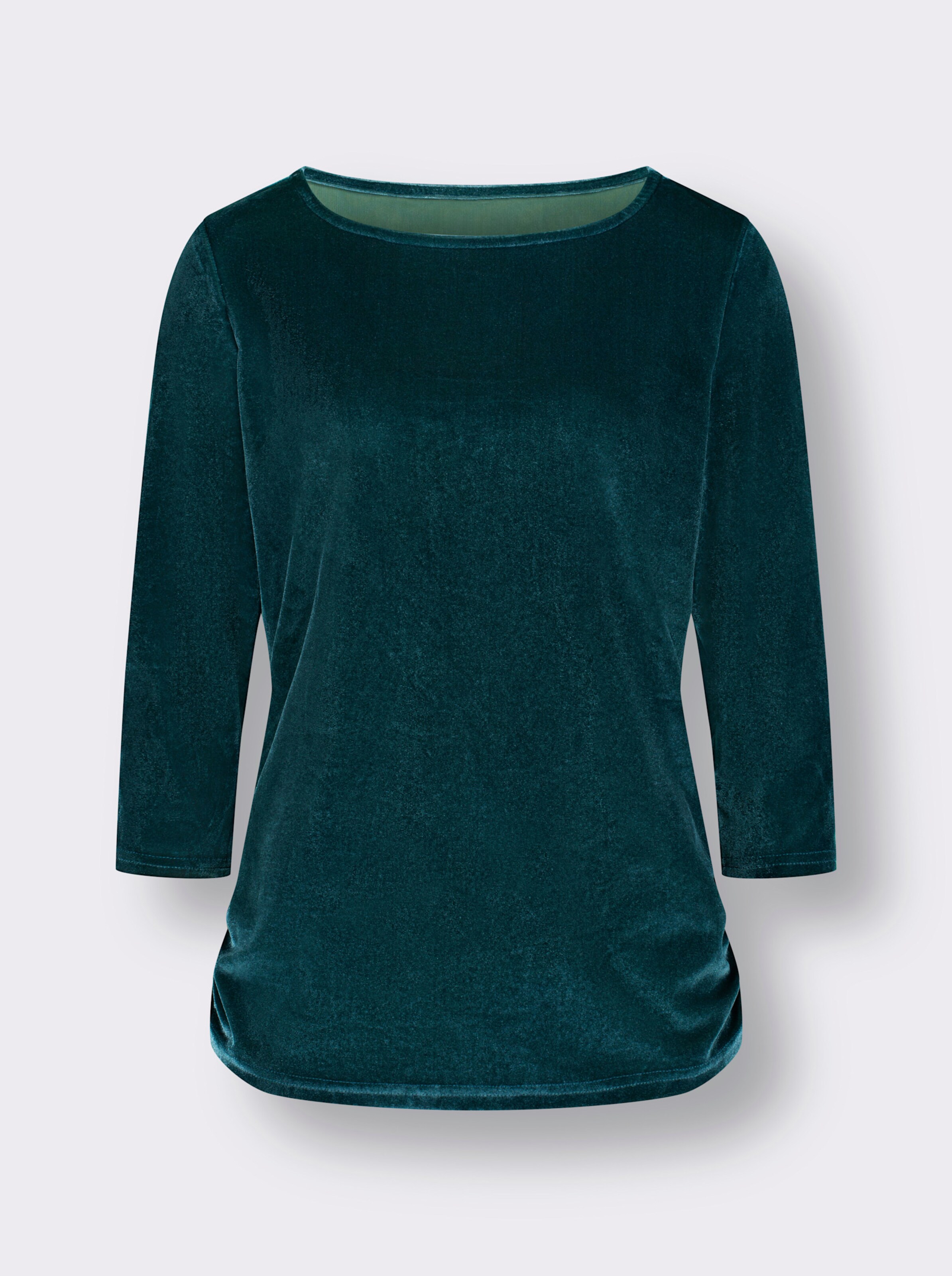 34-Arm-Shirt aus schimmerndem Samt
