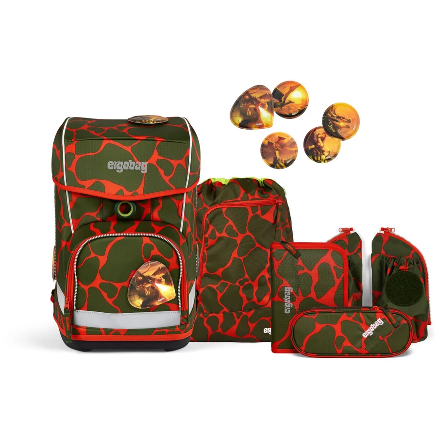 Ergobag Cubo light Lumi - Schulranzen Set 6tlg. Modell 2024 FeuerspeiBär