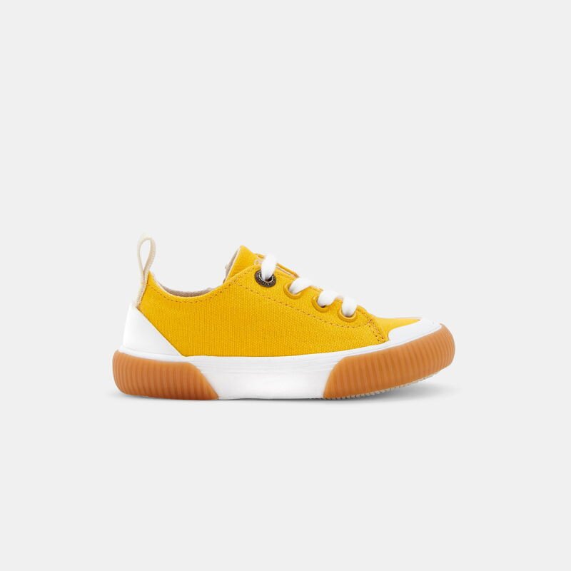 Tennis en toile à lacets jaunes bébé garçon Jaune
