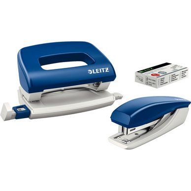 Kit agrafeuse et perforateur, bleu