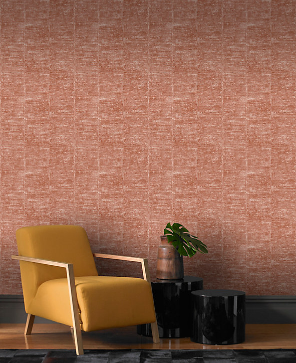 Papier peint Vinyle intissé GoodHome Quapaw terracotta l.53 x H.1000 cm