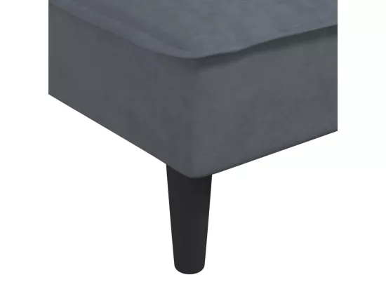 Chaise longue gris foncé velours
