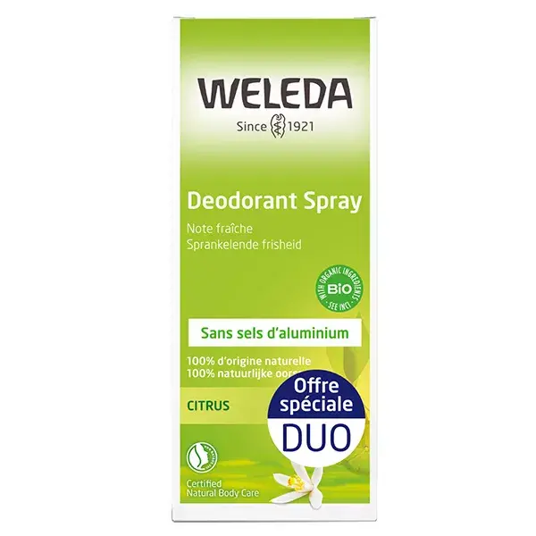 Weleda Citrus Déodorant au Citrus Bio Lot de 2 x 100ml