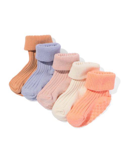 chaussettes bébé côtelées en bambou - 5 paires multi