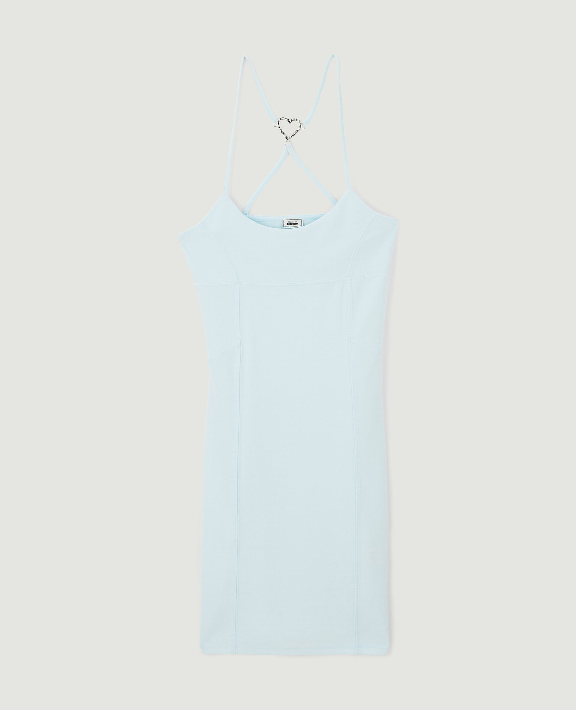 Robe courte avec cœur strass - Bleu clair