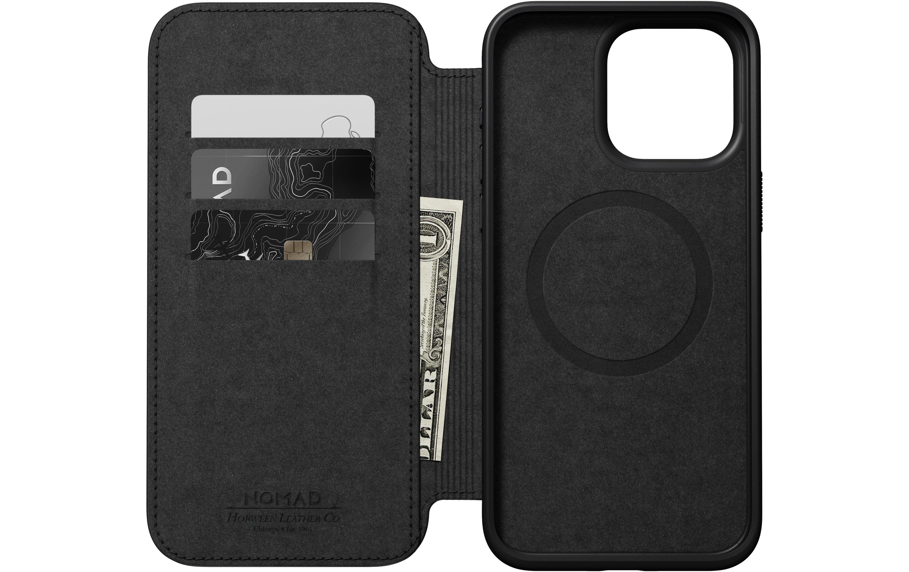 Modern Horween Leather Folio iPhone 15 Pro MaxModernes Horween-Leder Folio für das Apple iPhone 15 Pro Max