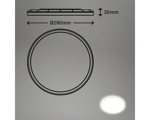 LED Sensor Plafondlamp IP44 18W 2400 lm 4000 K HxØ 3x29 cm Slank Wit + Achtergrondverlichting