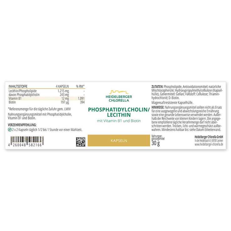 Phosphatidylcholin / Lecithin Phospholipide Kapseln, 60 St