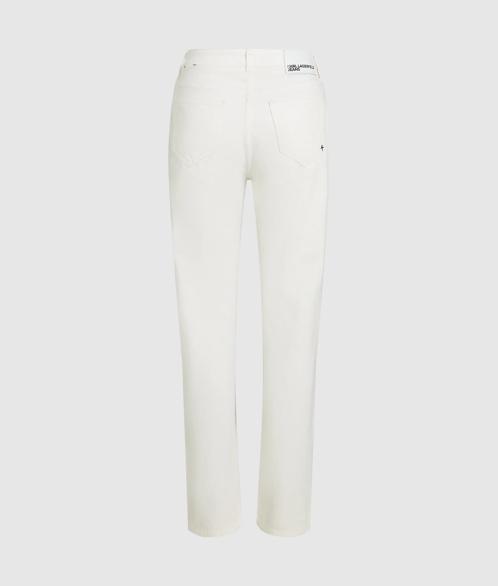 Witte rechte jeans met hoge taille