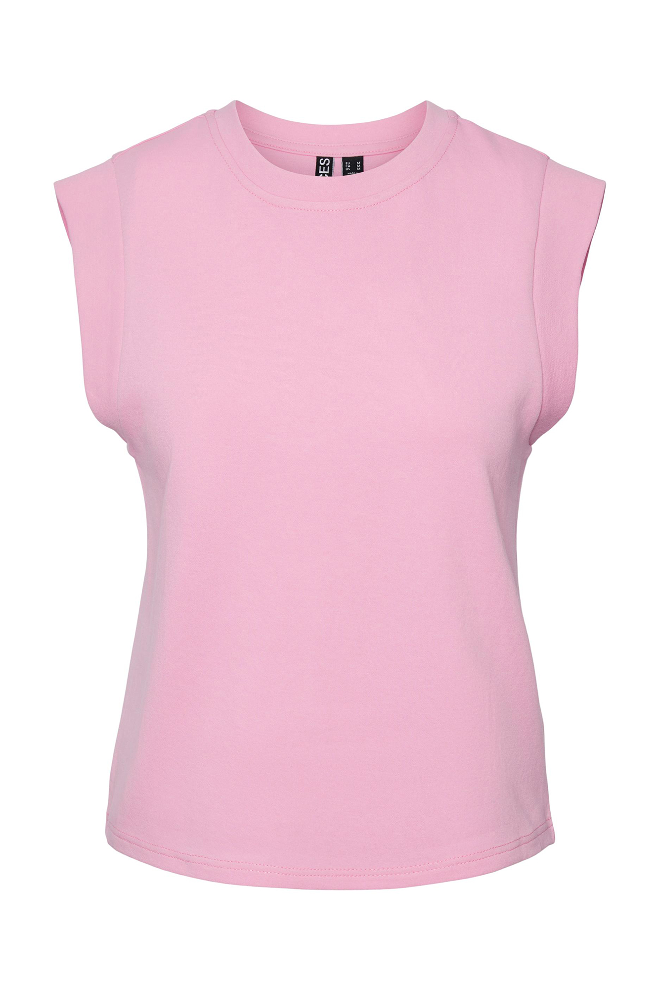 Camiseta feminina de gola redonda.