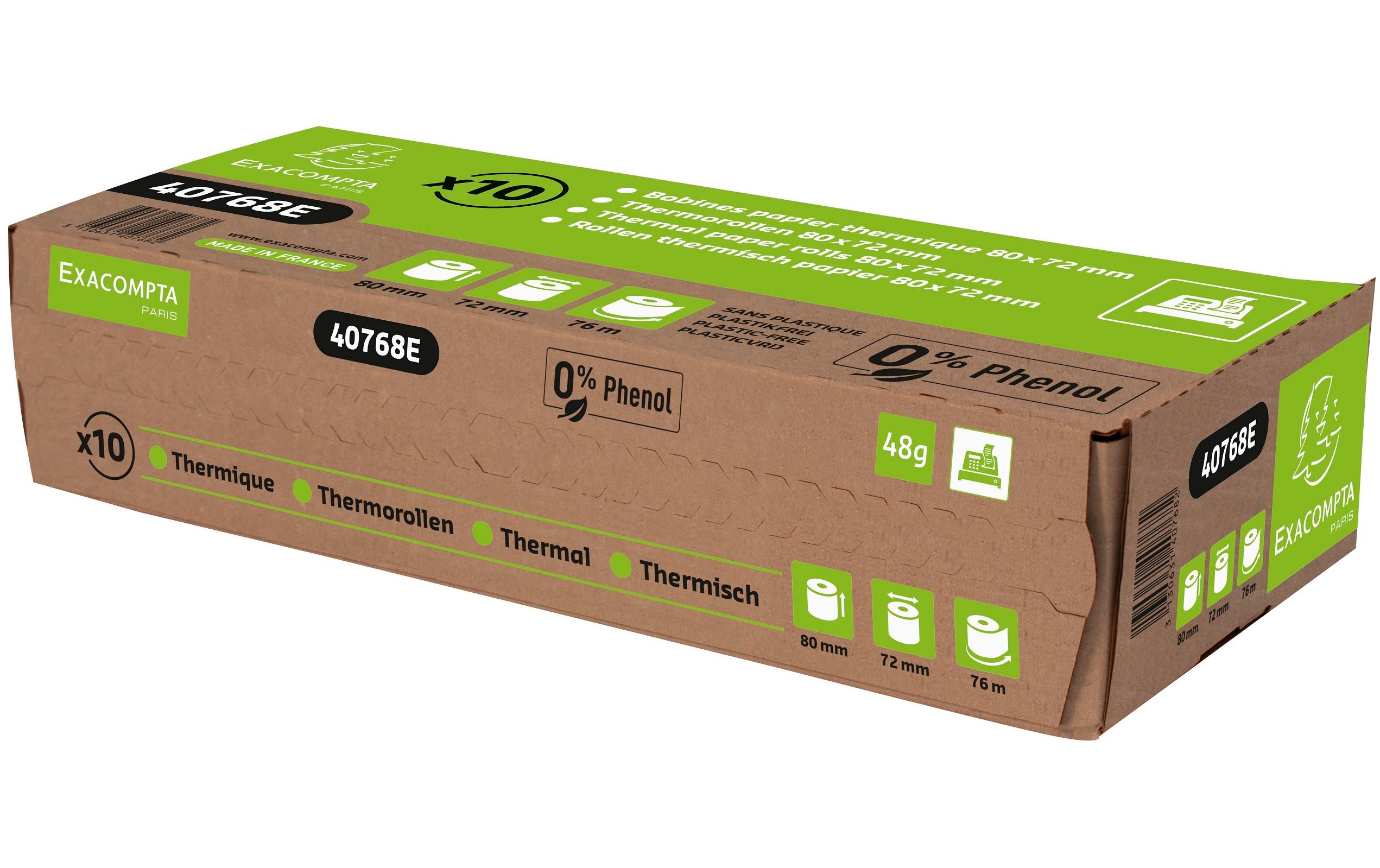 Thermo-Papierrolle 80 x 72 mm, 10 StückThermopapier
