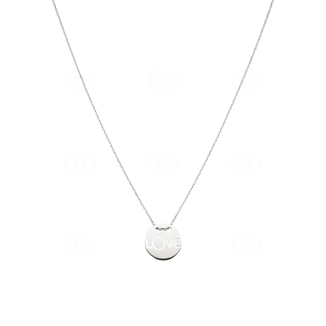 Collier 925 Silber rhodiniert Love 42cm