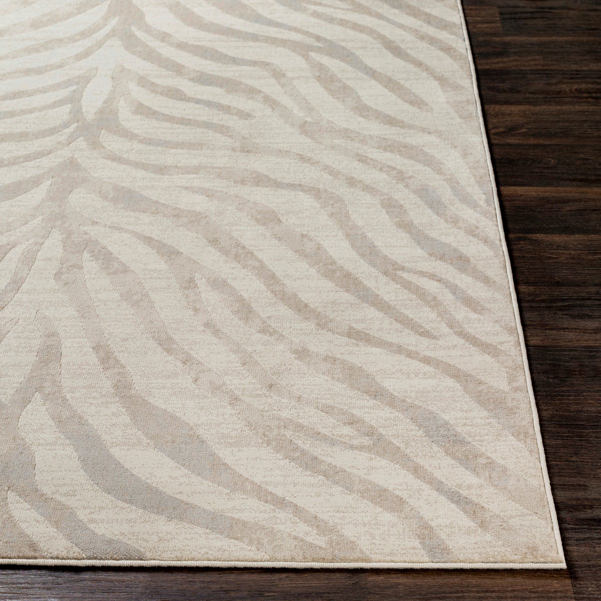 Boho vloerkleed, zebrapatroon, grijs/beige, 160x220 cm, CYBELE