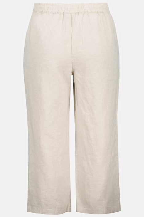 7/8-Leinenhose, elastischer Bund, natürlich kühl