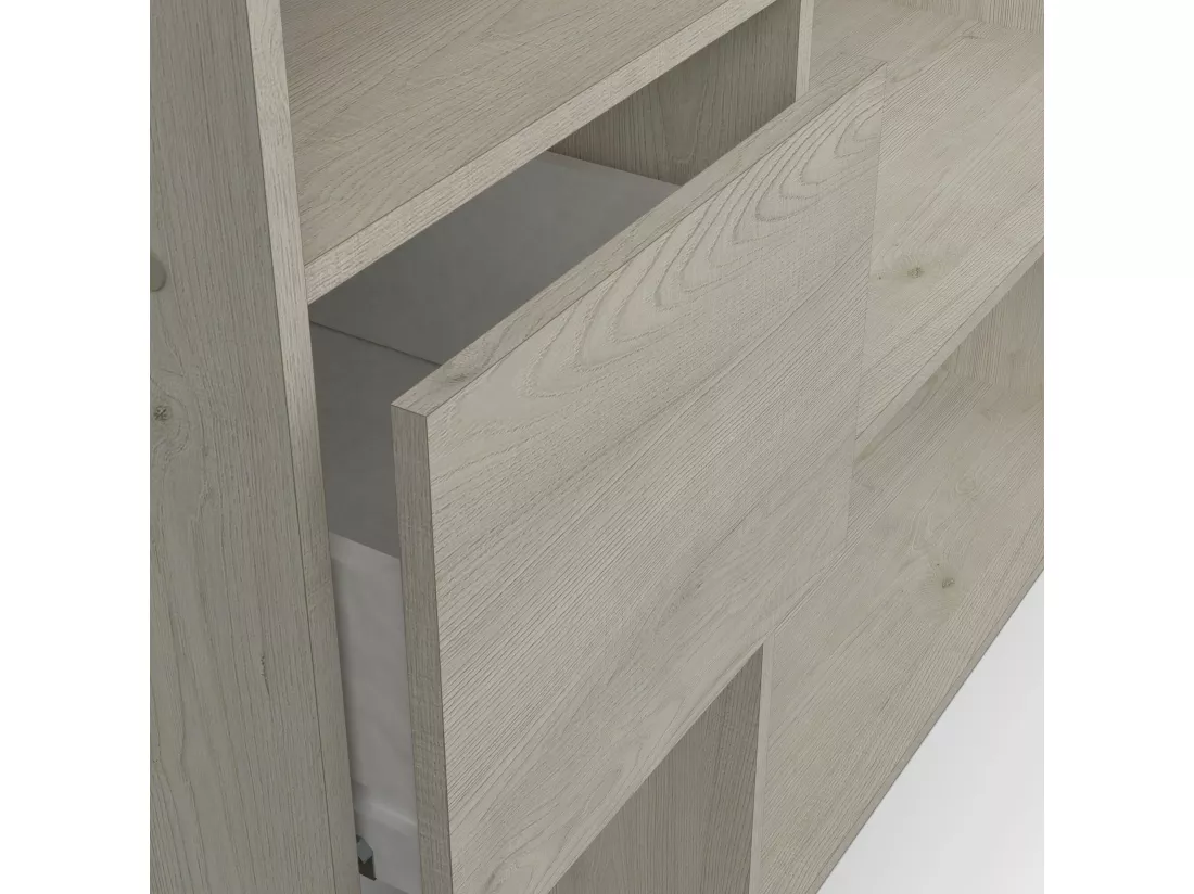 Grande Garde-robe Dcatle, Meubles de chambre, Penderie de plain-pied, Placard à vêtements, 119x40 h183 cm, Chêne clair