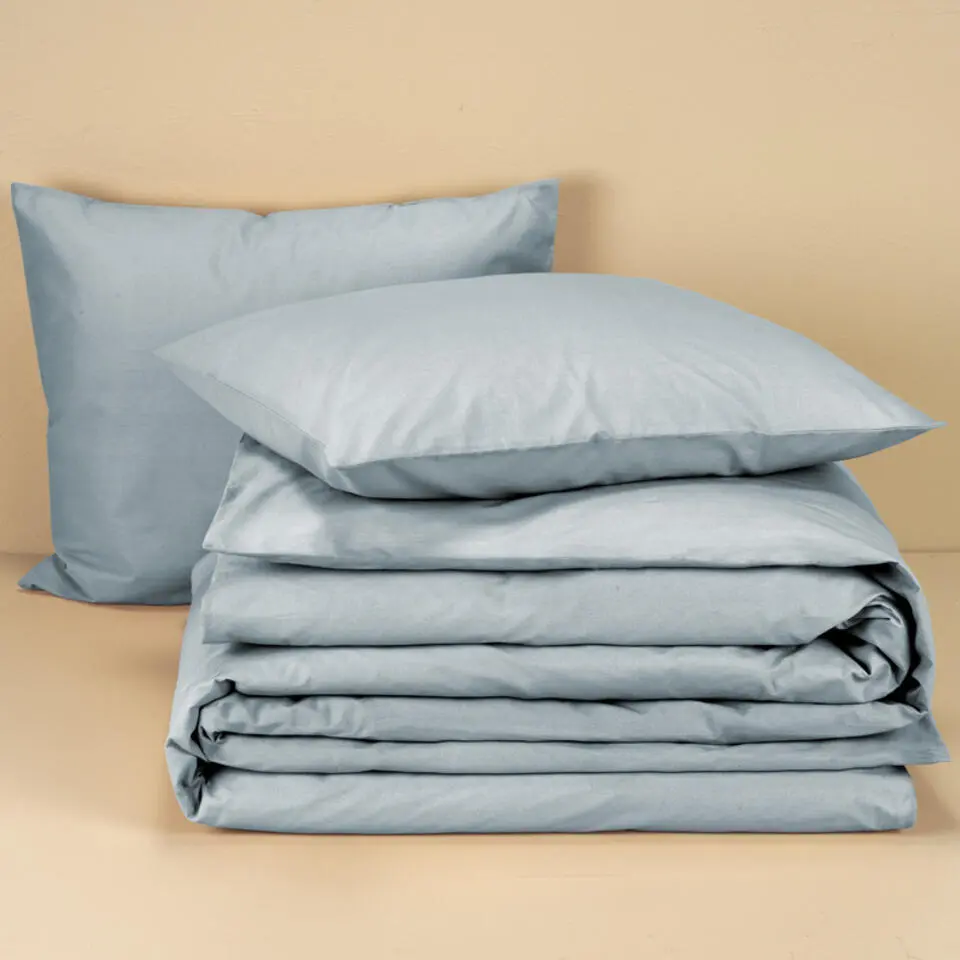 Moodit Dekbedovertrek Basil Stone Blue - Lits Jumeaux - 240 x 220 cm - Katoen
