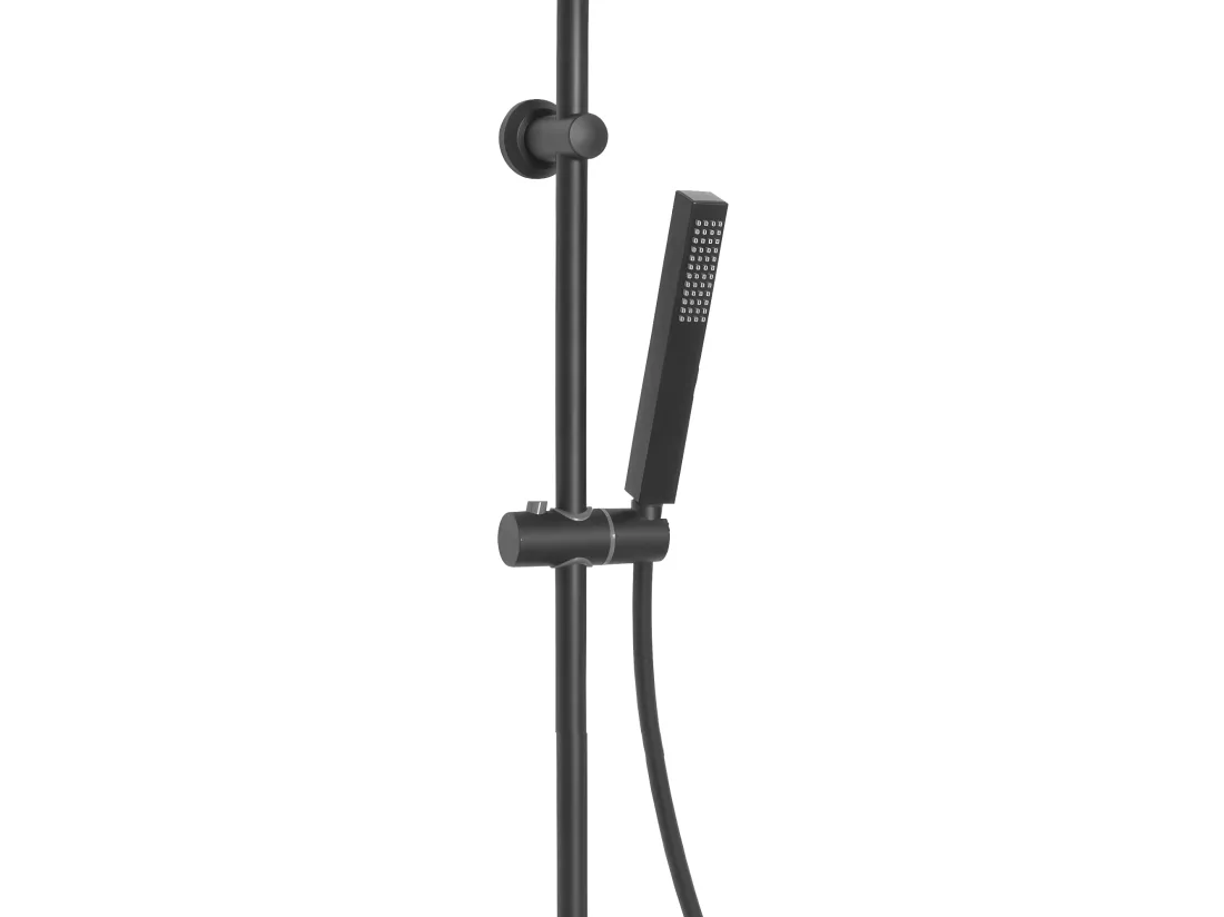 Mitigeur Thermostatique Douche Noir Ensemble De Conception Carrée