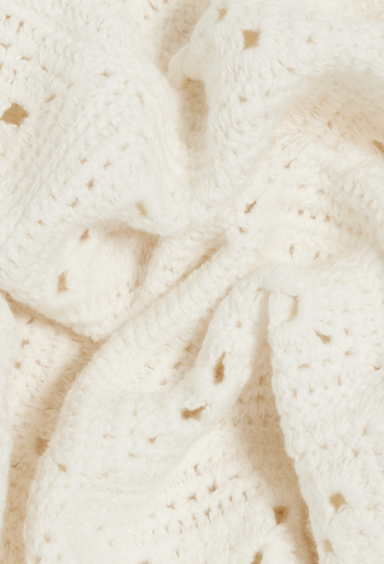 Pull coton ajoure ecru
