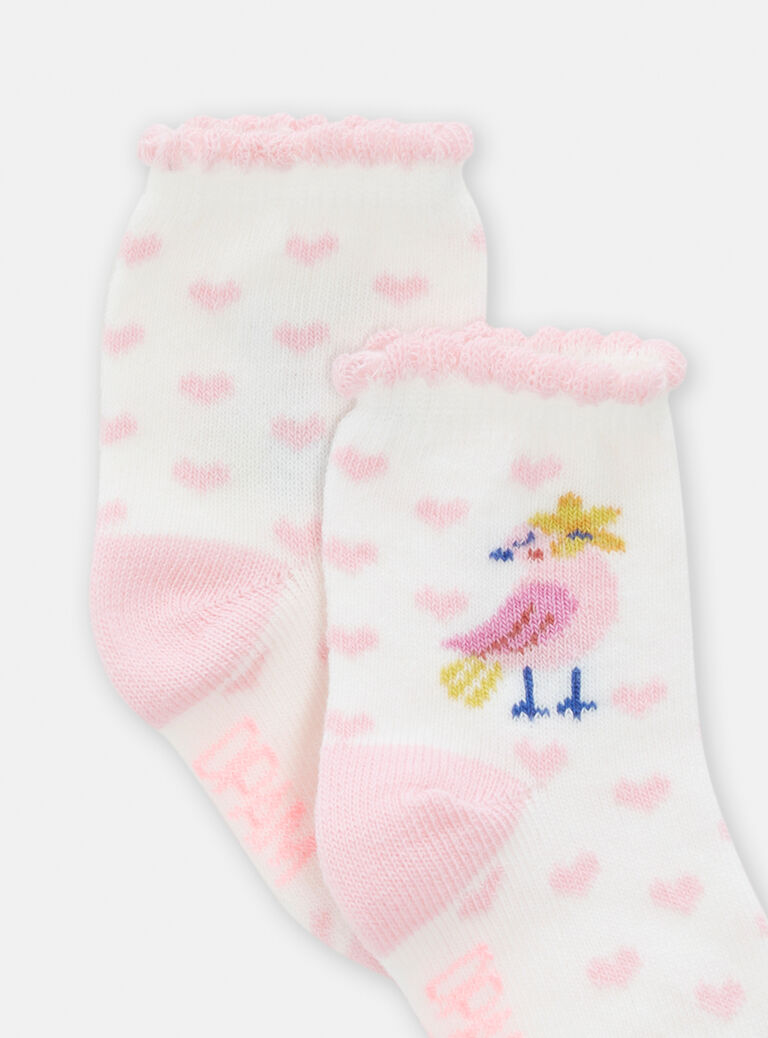 Chaussettes à motif petits curs pour bébé fille