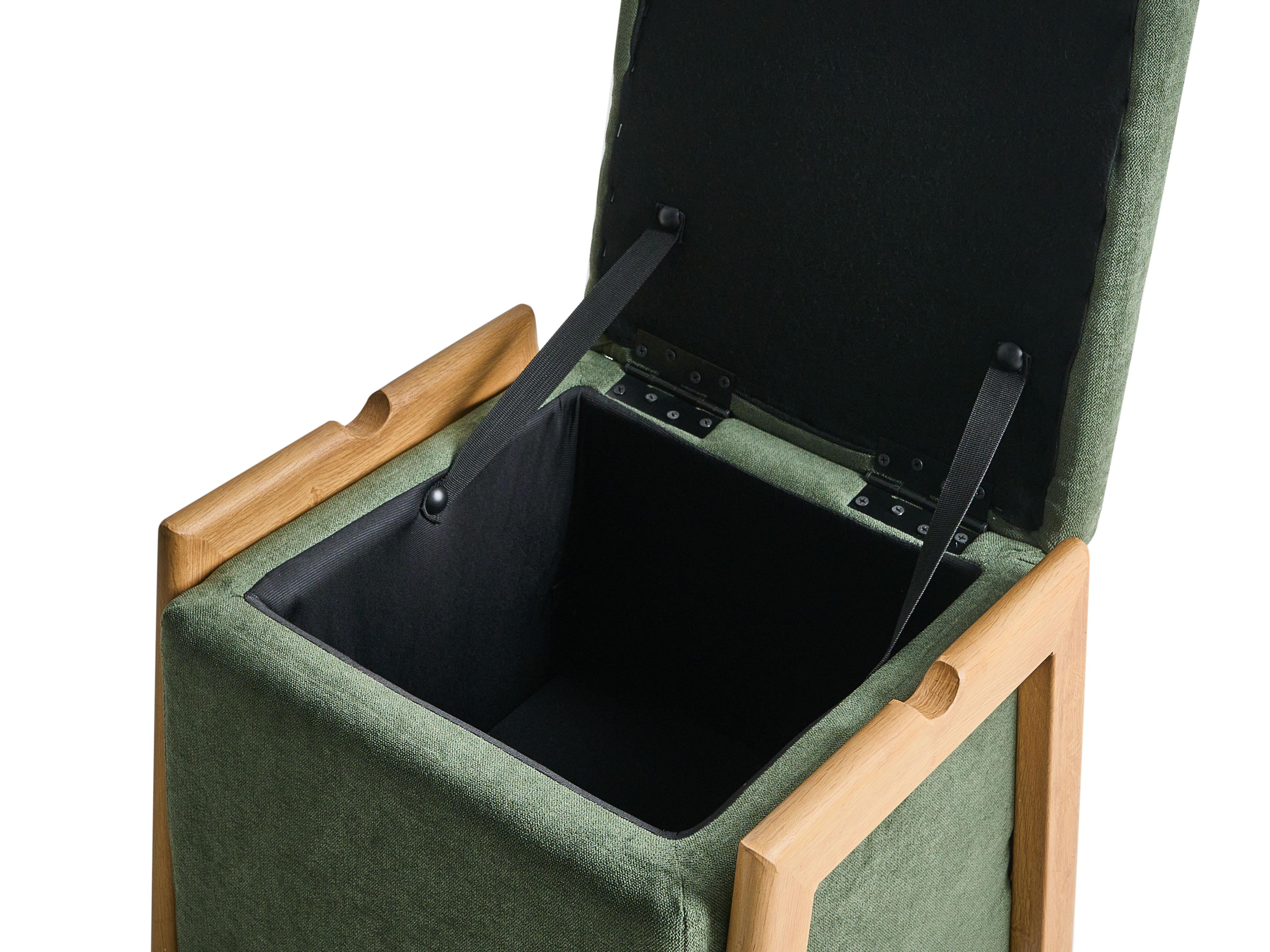 Poef met opbergruimte EDLAND Stof 45 cm 43 cm Groen