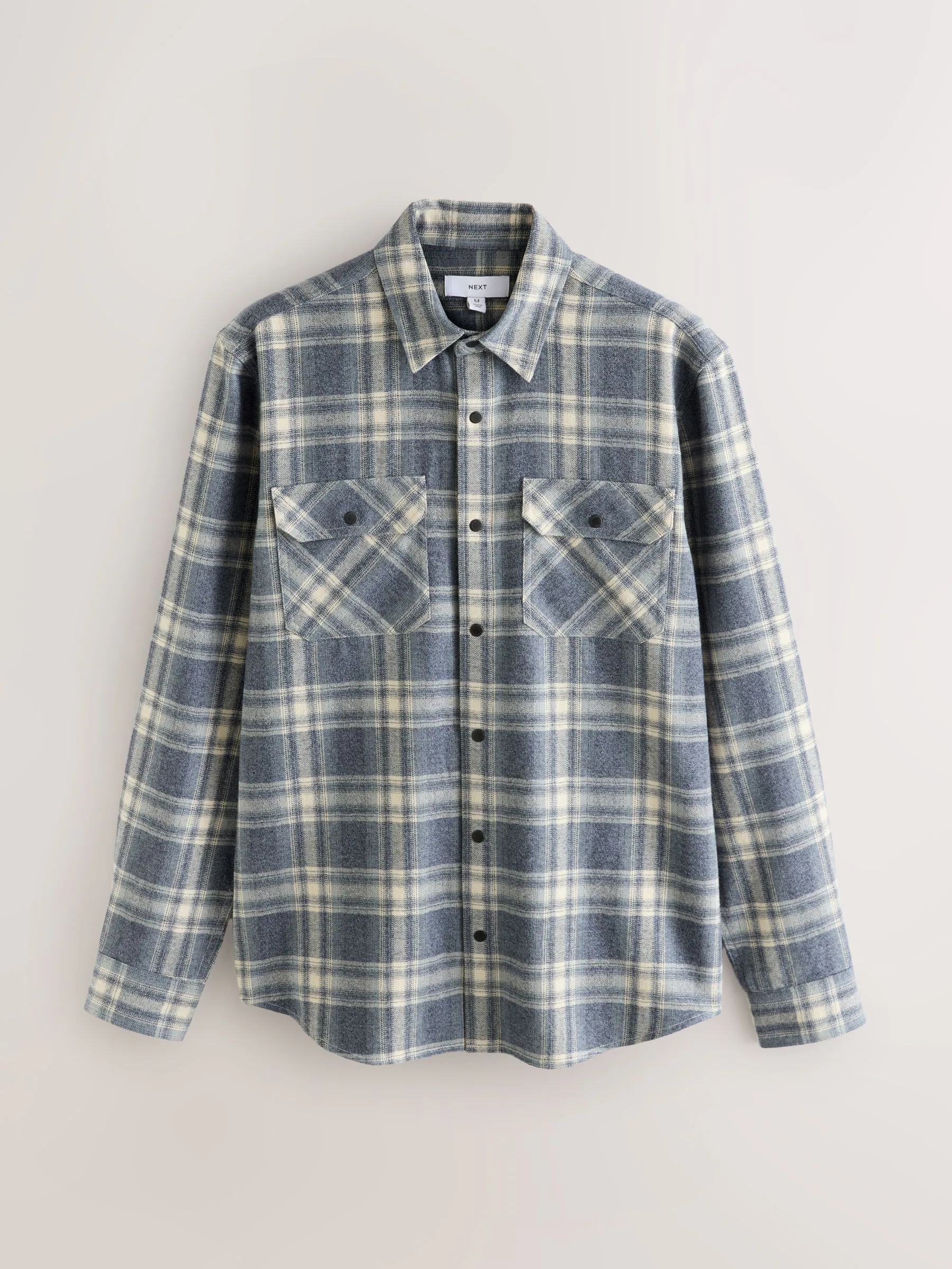 Blauw - Geruit overhemd met lange mouwen
