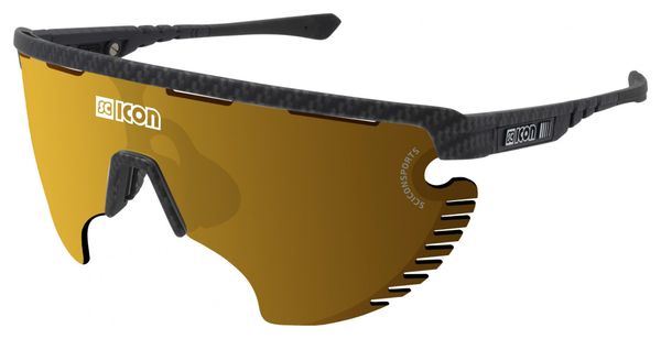Scicon Sports Aerowing Lamon Lunettes De Soleil De Performance Sportive (Scnpp Multimireur Bronze/Compagnon De Carbone)