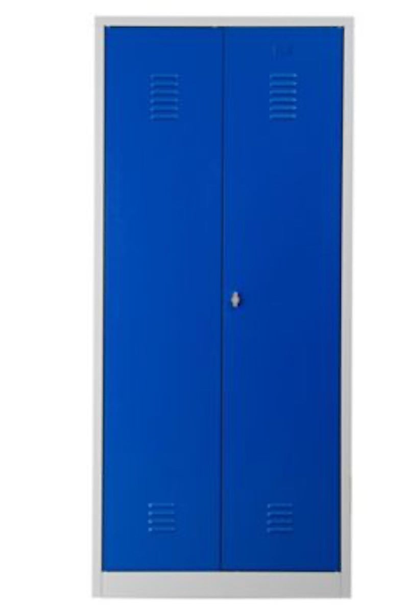 PROREGAL Garderobekast Camel 2 compartimenten & 1 slot HxBxD 180 x 80 x 50 cm Hangslot Grijs-Blauw