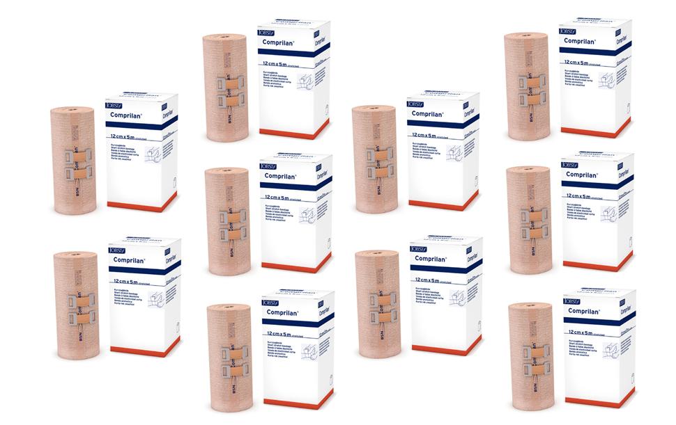 Comprilan Kurzzugbinde 12 cm x 5 m 10 Stück<br>Kompressionsbinde aus Baumwolle