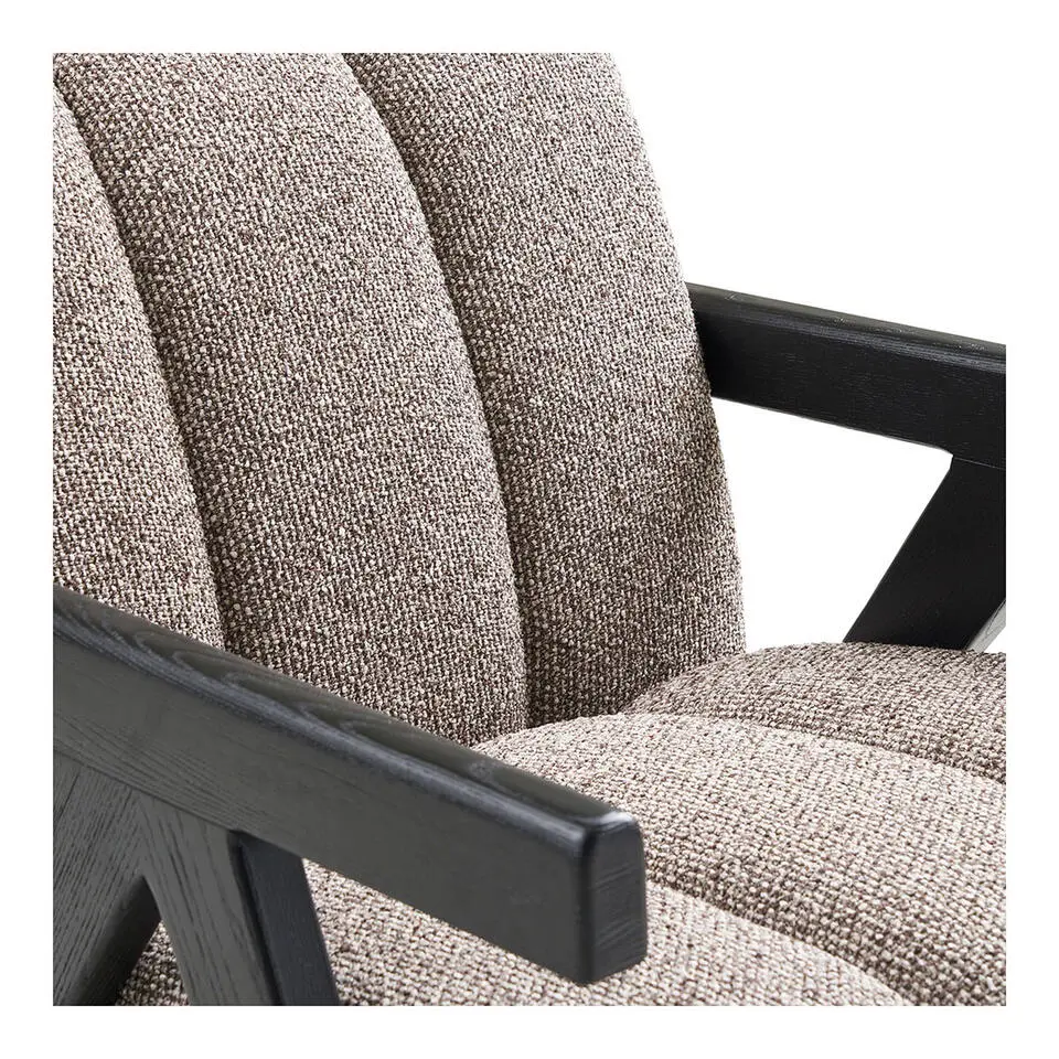 Fauteuil Bruin Stof - Zithoogte 32cm - 83x68x76cm - Florence