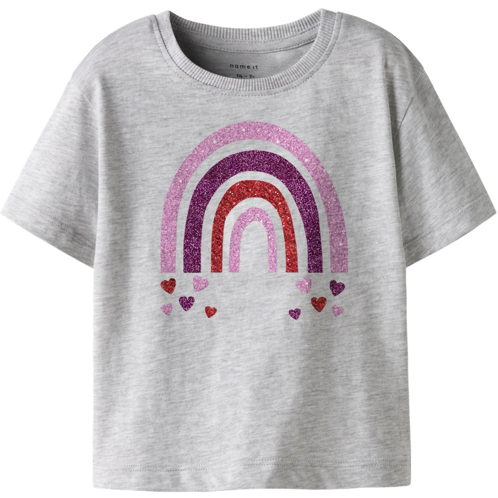 Køb Name It Light Grey Melange Nmfbelina Ss Nreg Top Pb