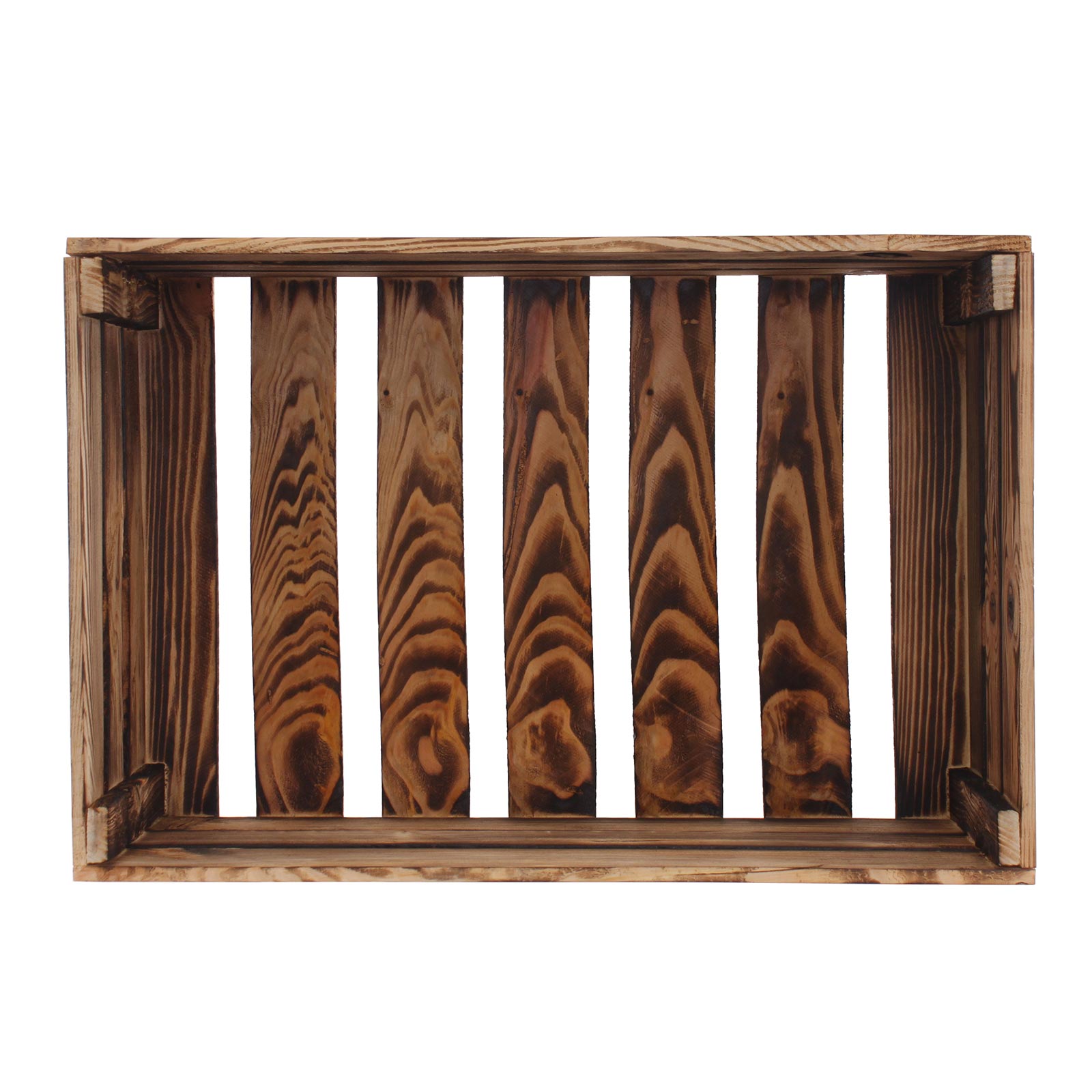 Deko-Holzkiste - natur geflammt matt - 40x21 cm