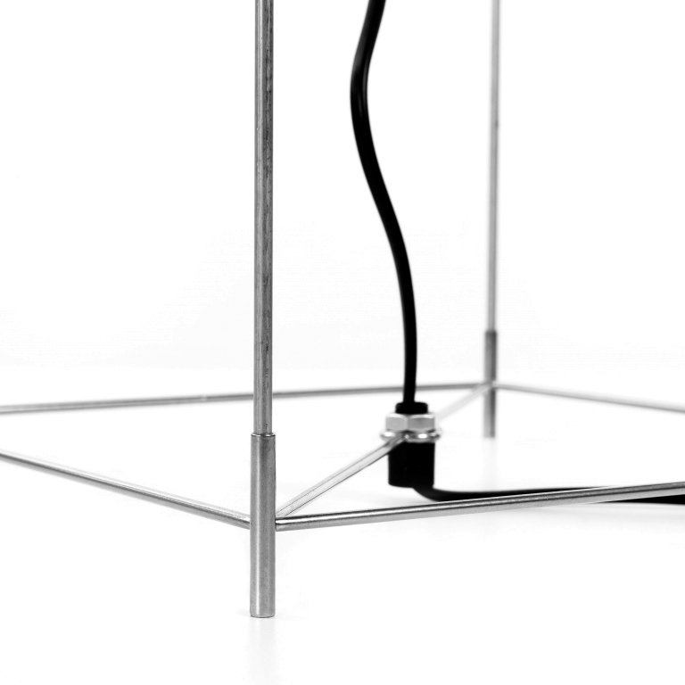 Hollands Licht Lotek XL vloerlamp, frame metaal, doek wit