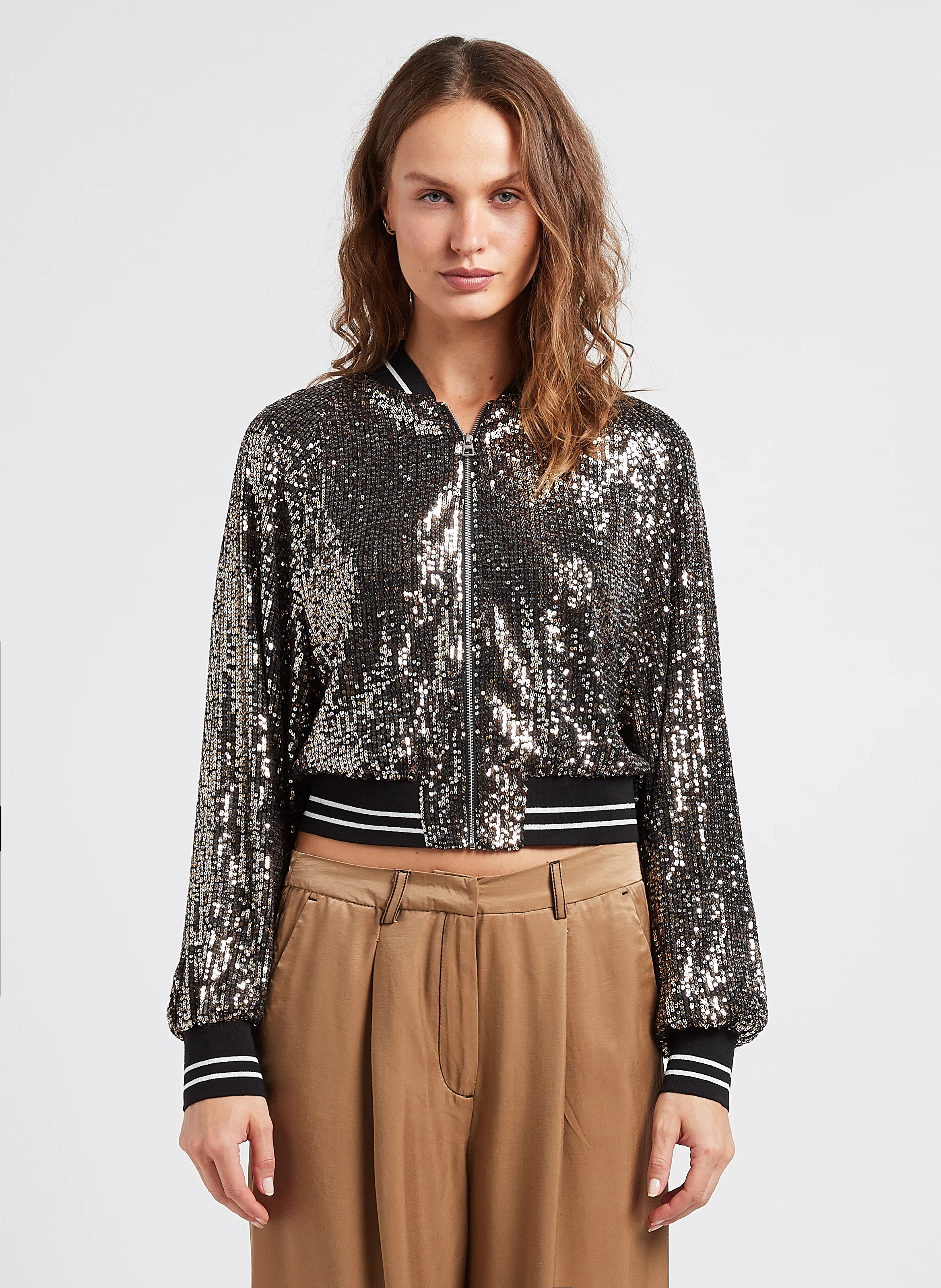 Veste à sequins ample | Noir