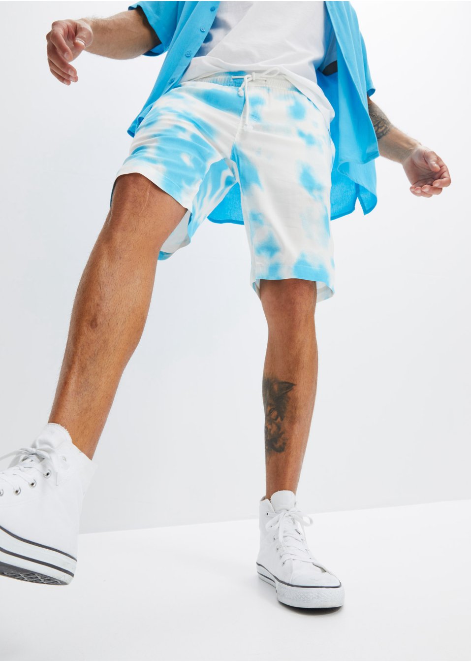 Bermuda taille extensible en viscose, Loose Fit