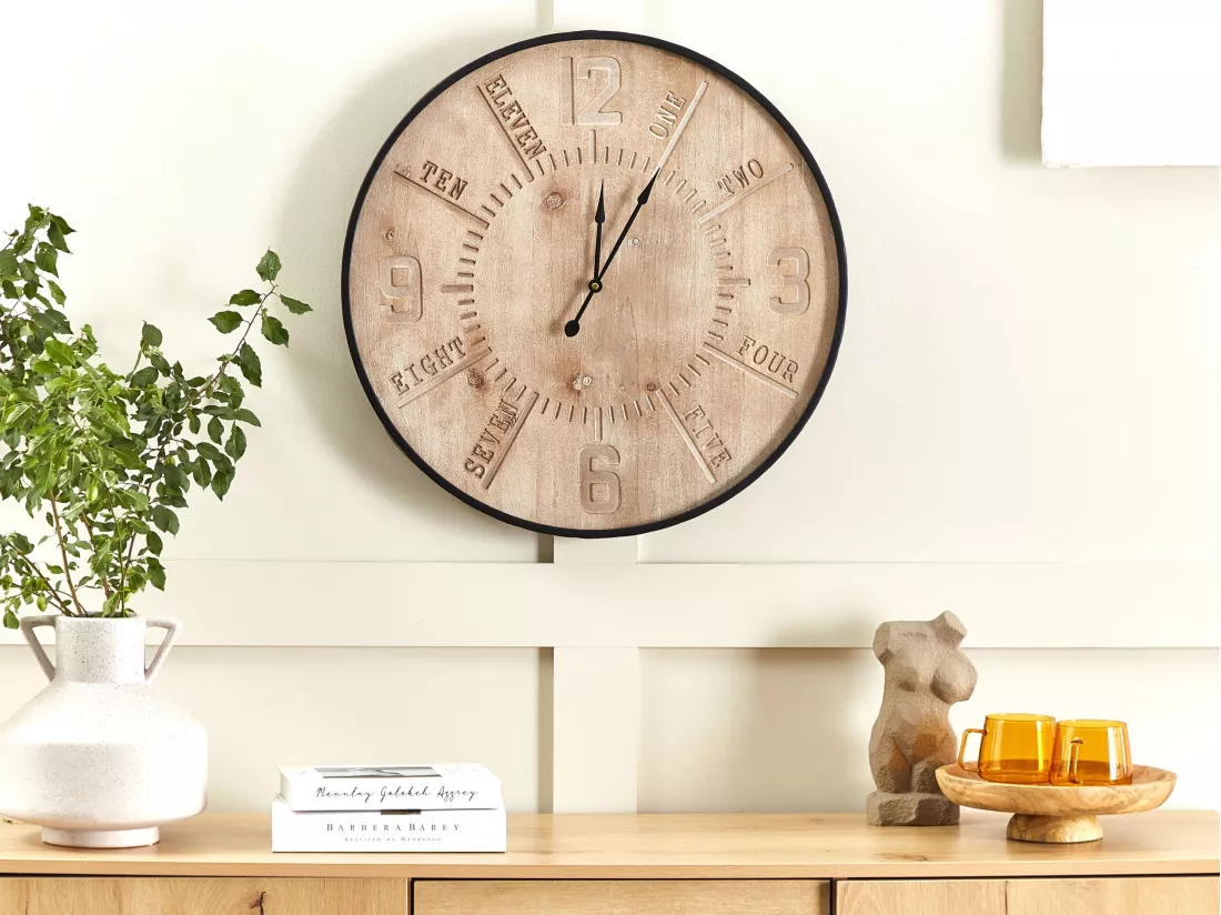 Horloge murale DOLE 60 cm Marron clair