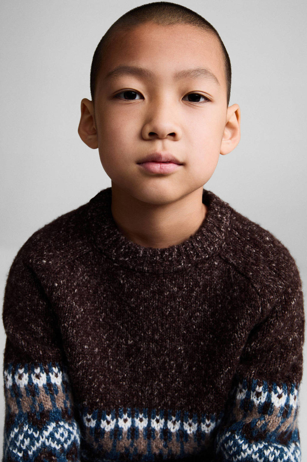 Mango Kids trui donkerrood gebreid