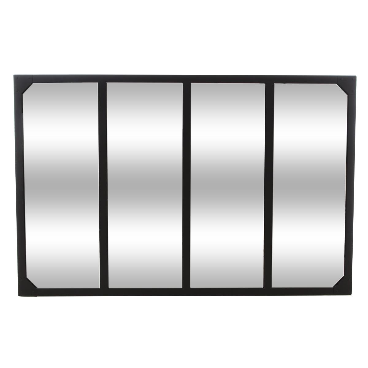 MIROIR METAL LOLA NOIR D.116X76CM