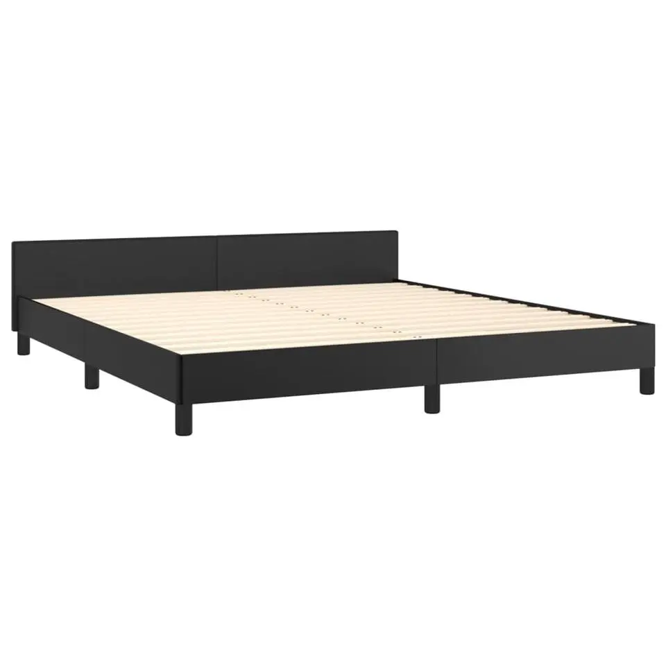 vidaXL - Tweepersoonbed zonder matras - Zwart - Kunstleer - 160x200 cm