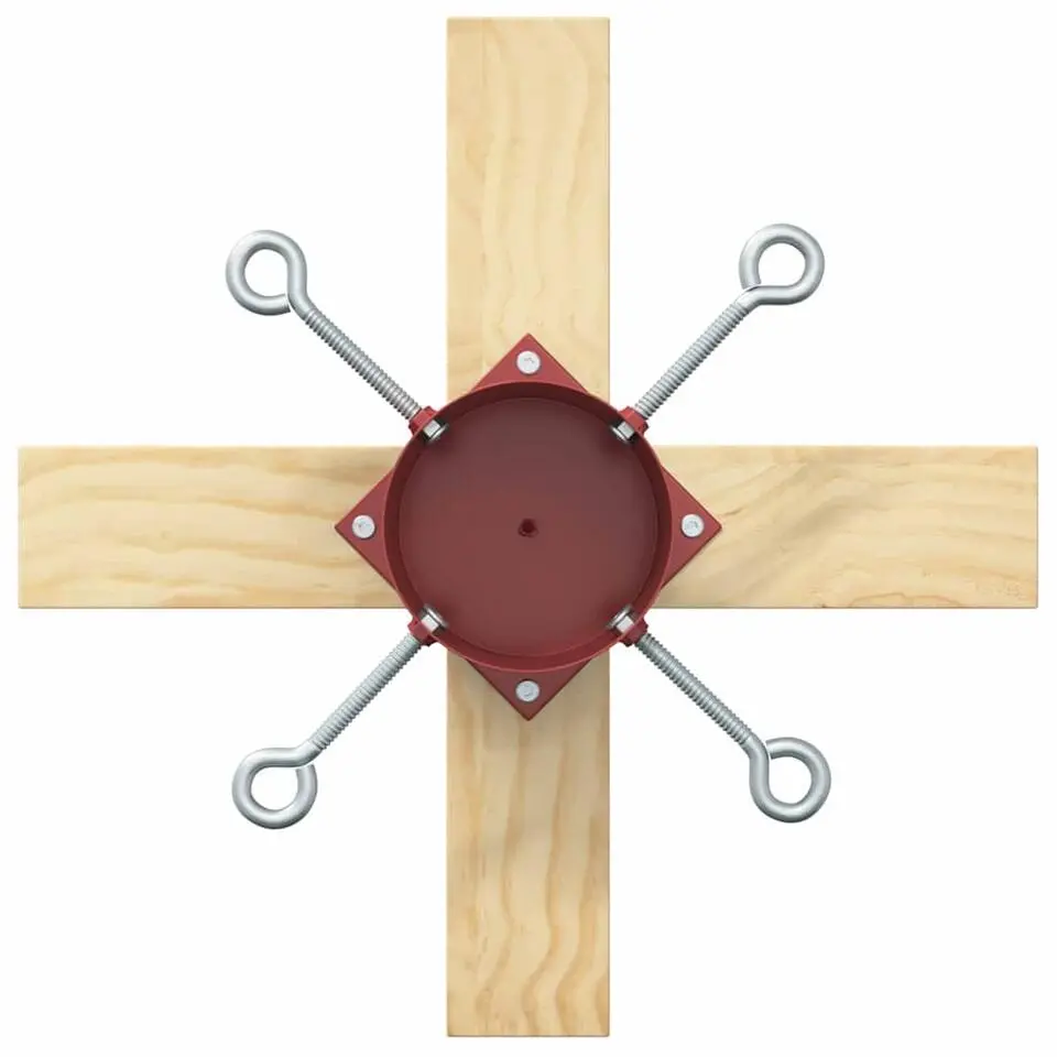 vidaXL - Kerstboomstandaard 50x50x16 cm - Rood - Massief grenenhout