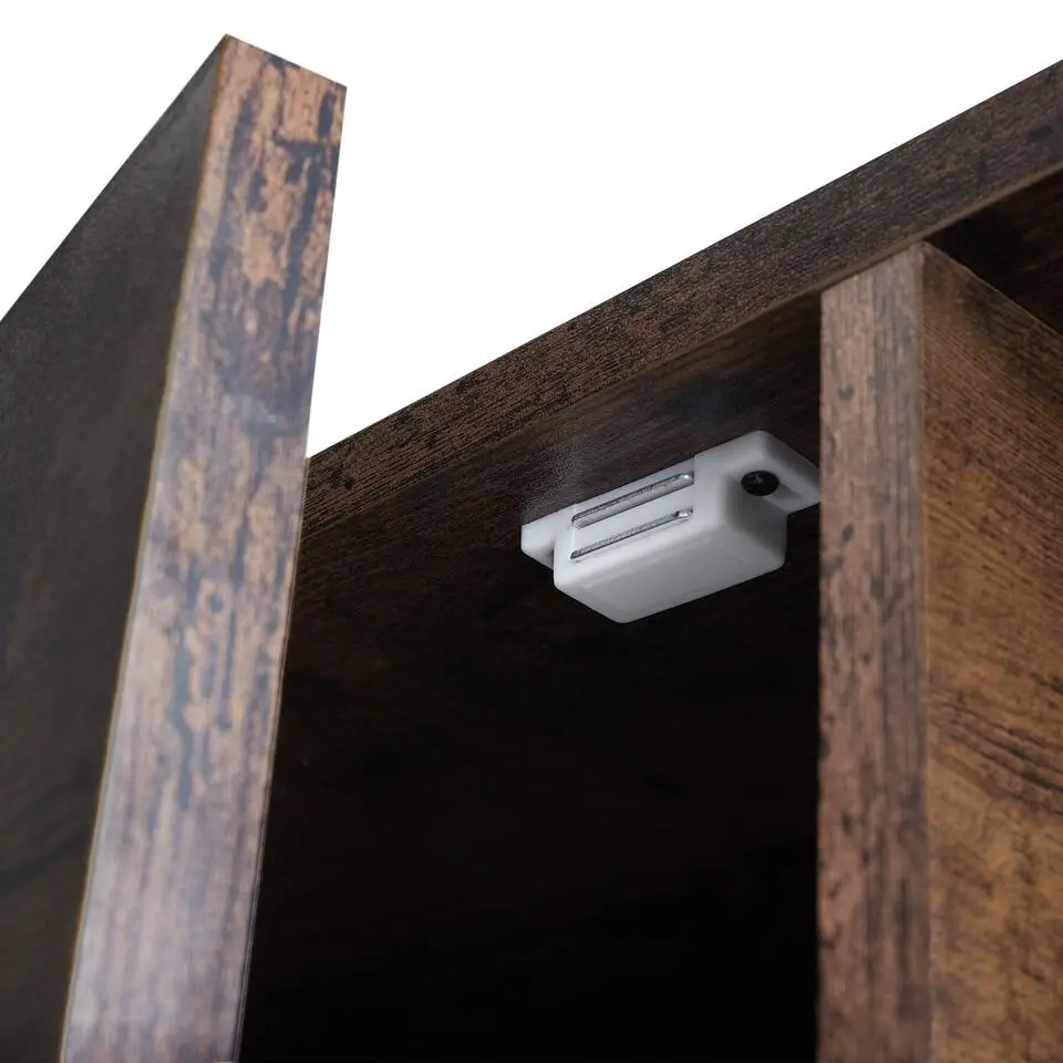 tectake Wandkast 71x32x82cm, Industrieel Hout Donker, Rustiek