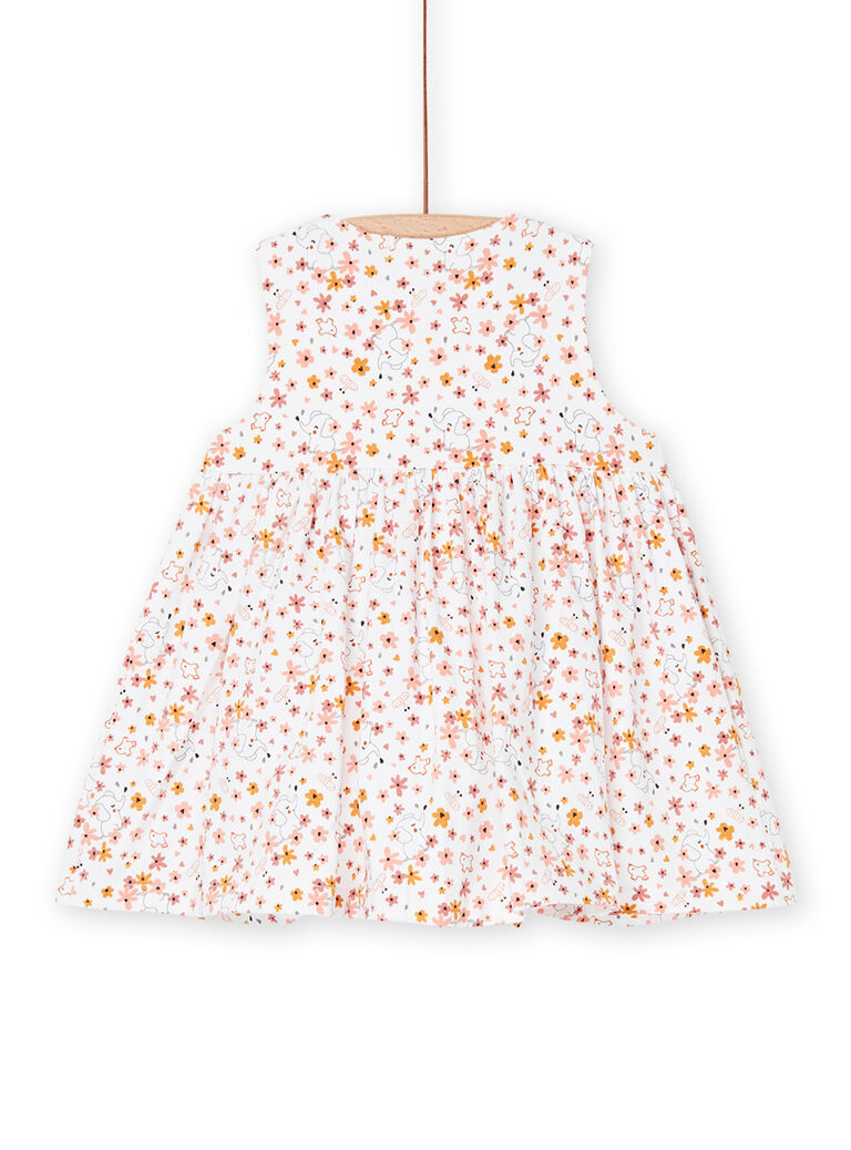 Robe blanche à imprimé fantaisie