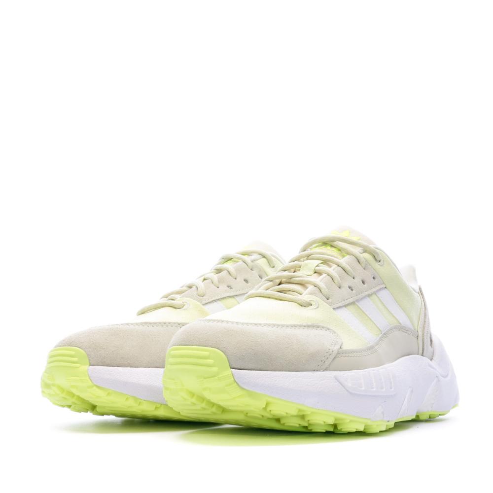 Adidas Baskets Écru/Jaune Femme Adidas Zx 22 Boost