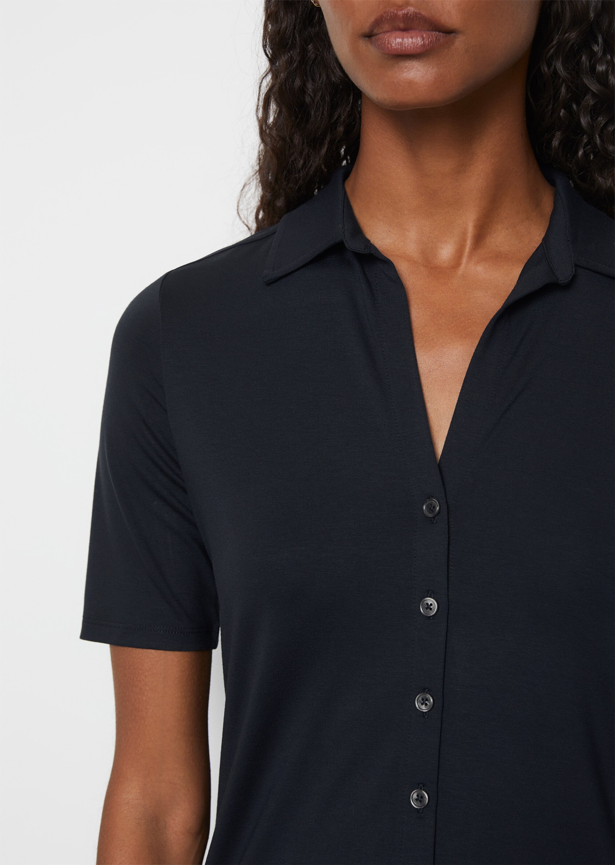 Kurzarm-Jerseybluse aus LENZING™ ECOVERO™