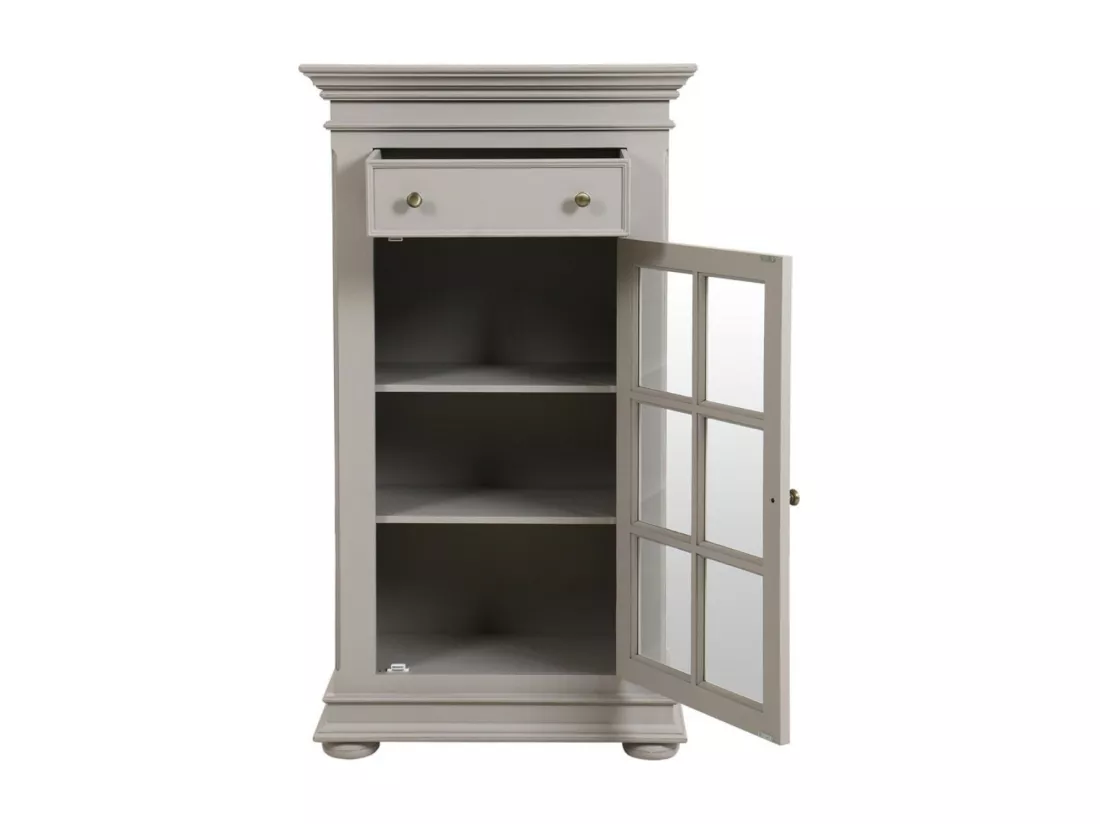 Bibus 1 porte vitrée Bois-MDF Blanc - Harmonie Interior's