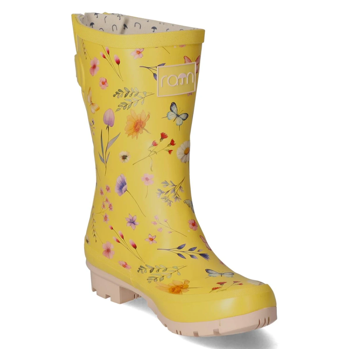 RajnGummistiefel BUTTERFLY - Yellow-Pink